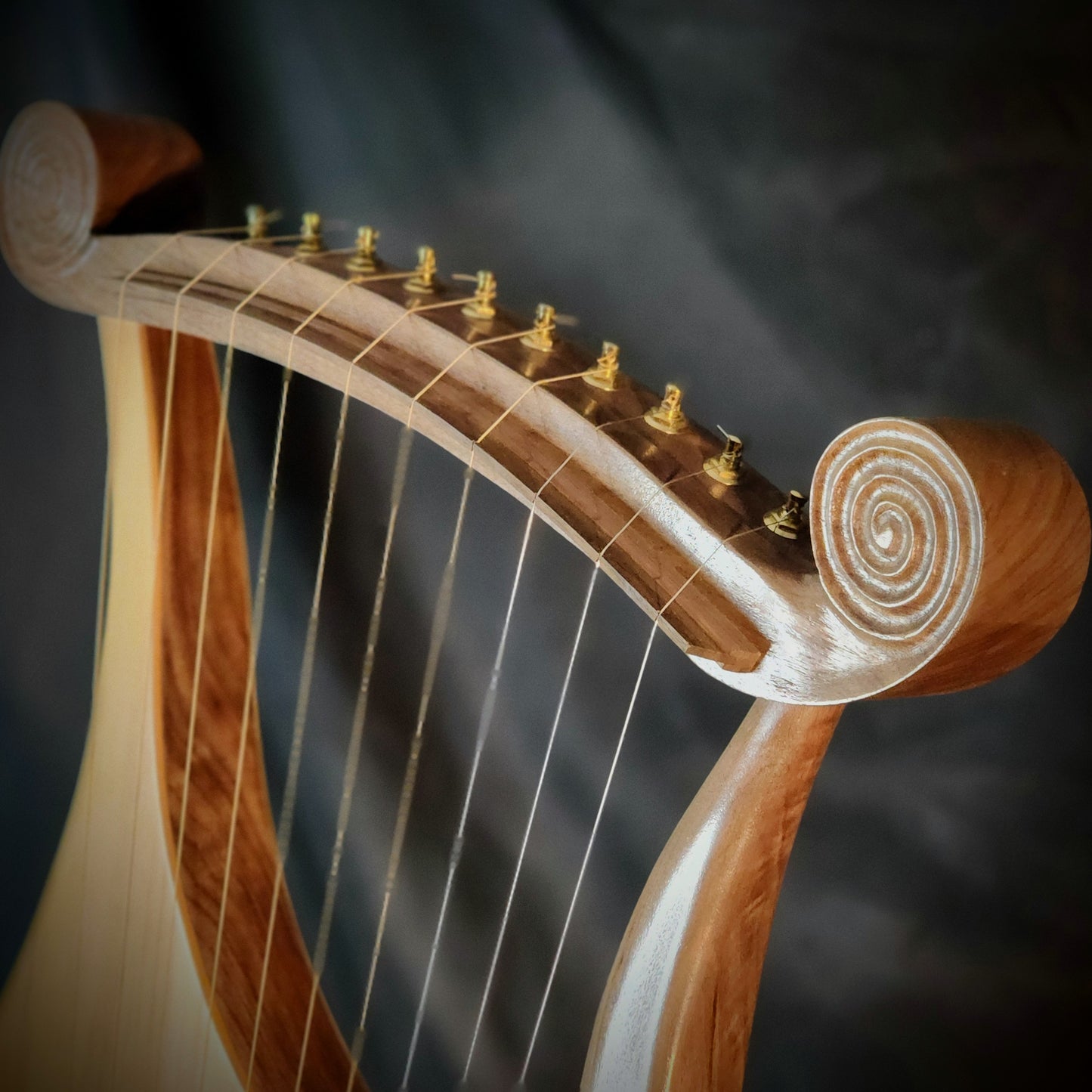 Harp of David Walnut Wood side